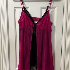 La Vie En Rose Fuchsia and Black Lingerie